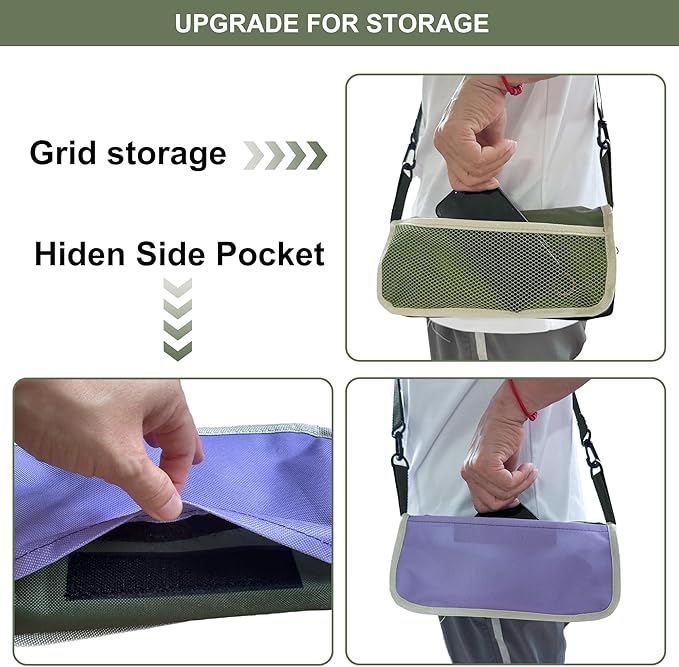 Portable Stool with Shoulder Strap-Pocket Chair for Mountaineering,Picnic,Hiking and Fishing,Handbag Style Bi-Color Foldable Stool