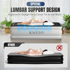 Queen Air Mattress with Built-in Pump, 18" Top Inflatable Mattress with Waterproof Flocking Fabric, Three-Minute Quick-Inflatable Bed. Portable Blow Up Mattress for Home, Outdoor and Guests