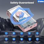 Portable Charger 40800mAh Power Bank with Built-in Cables,Wall Plug and iWatch Charger,6-in-1 QC4.0+25W PD USB C Fast Phone Charging,LCD Display Battery Pack for iPhone 16/15,Apple Watch,Galaxy-Pink