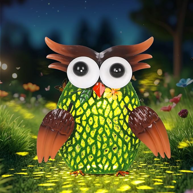 Owl Solar Lanterns Outdoor Waterproof Village Hollow-Out Metal Hanging Solar Lanterns for Outside Yard, Patio Ideal Gift for Women, Family, Friends