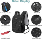 BOVIP Lightweight Hydration Back,15L Multipurpose Hiking Backpack with 1.5L Water Bladder ,Hydro Water Daypack for Cycling Hiking Rave for Men Women