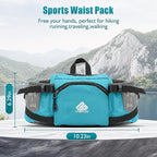 Fanny Pack Waist Bag with Water Bottle Holder for Men Women Running Hiking Travel Dog Walking Workout Cycling Outdoor (Turquoise Blue)