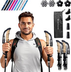 Walking Sticks for Men & Women - 14.5" Foldable Hiking Poles for Backpacking, Exercising and Traveling, Set of 2 Aluminum Nordic Collapsible Trekking Poles