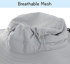 Connectyle Sun Hat for Men Women Outdoor UV Protection Safari Hat for Fishing Hiking Gardening Breathable Cowboy Hat UPF50