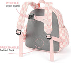 STEAMEDBUN Corduroy Toddler Backpack for Girls 2-4: Kids backpack for Boys Girls - 12 inch Preschool Kindergarten Backpacks - Checkerboard