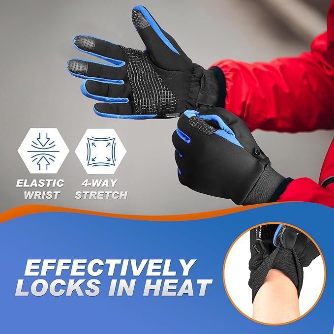 Sukeen Winter Gloves Men Women, Touchscreen Anti-Slip Warm Mens Gloves for Running Driving Cycling Hiking Biking Outdoor