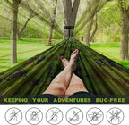 Camping Hammock with Net,Travel Portable Lightweight Hammocks with Tree Straps and Solid D-Shape Carabiners,Parachute Nylon Hammock for Outsides Backpacking Beach Backyard Patio Hiking