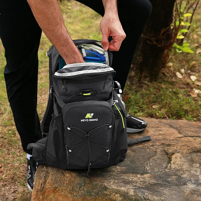 N NEVO RHINO Hydration Backpack, 18L Multipurpose Hiking Backpack with 3L Water Bladder, Water Backpack Insulated Hydration Pack Ideal for Hiking and Cycling