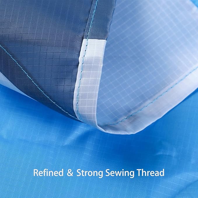 Large Beach Blanket Oversized Beach Mat Intimate Choice of Beach Accessories for Outdoor Travel Camping Hiking Good Gift (L-BlueWhiteOrange)