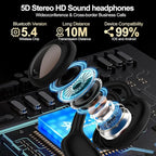 AI Translation Earbuds Real Time 3-in-1, 144 Language No Subscription Fees, Language Translator Device with APP Fit iOS & Android Bluetooth Headphones for Business Office and Travel (Bright Black)