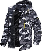 TACVASEN Men's Winter Ski Jacket Waterproof Snow Coats Snowboard Fleece Lining Jacket Warm Parka with Hooded