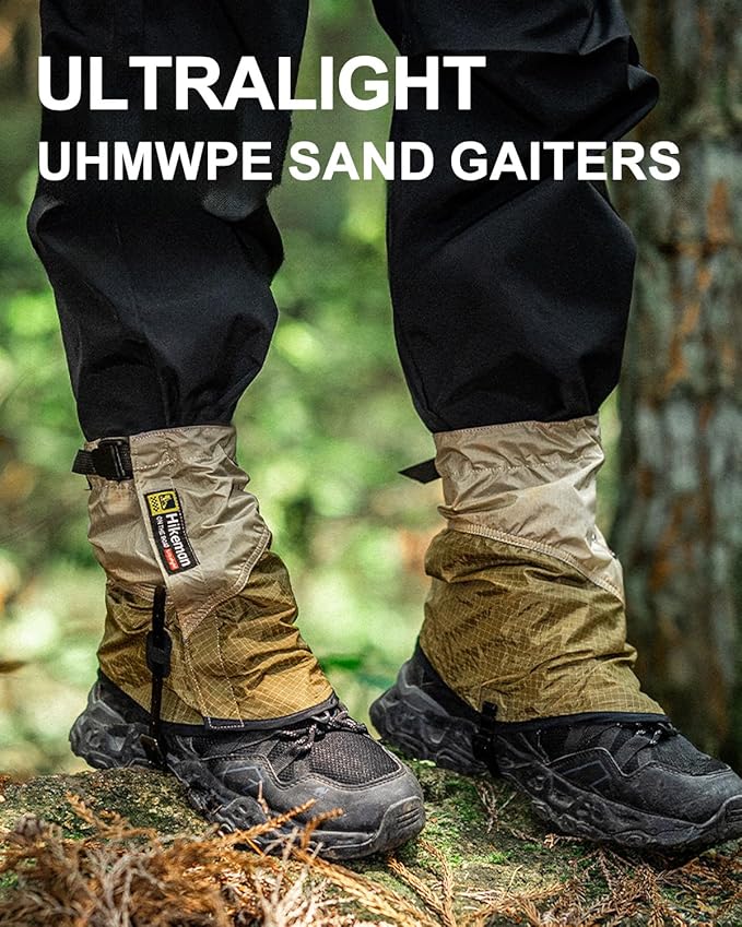 Trail Gaiters, Waterproof Low Shoe Protectors, Adjustable Boots Gators for Hiking & Running - Prevents Debris in Shoes