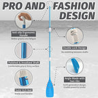 Paddle Board Paddle Detachable, Stand Up Paddle for Adults with Double Locks, Kayak Paddle Adjustable with Glass Fiber Blade, Floating Paddle Board Oar with Lightweight