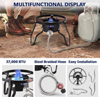 ARC Propane Burner, 55,000 BTU Cast Iron Single Burner Propane Stove for Outdoor Cooking with Rust-proof Hose & Adjustable Regulator, Great for Turkey Fry, Crawfish Boil, Home Brewing