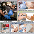 [Upgrade] Survival First Aid Kit Outdoor Molle System with Tactical Gear Set Trauma Kit for Camper Travel Hunting Hiking and Adventures