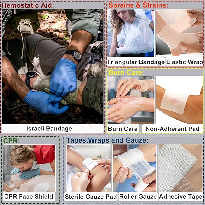 [New Upgrade] First Aid Kit, Survival Gear Outdoor Tactical Gear Set First Aid Kits Military Grade Molle System for Camper Travel Hunting Hiking and Adventures