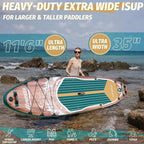 UPWELL 10'6"/11'/11'6" Inflatable Paddle Board, Stand Up Paddlboard for Youth & Adults, Stable Design, Premium SUP Accessories, Backpack, Leash, Hand Pump, Fins