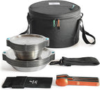 FULL WiNDSOR - MAGWARE - Magnetic Bowls and Plates Set - Stainless Steel Travel Dinnerware for Camping, Overlanding, Backpacking, Picnic, RV, Outdoor Dining Portable Tableware Mess Kit