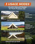 KingCamp Canvas Bell Yurt Tents, 4 Seasons Large Waterproof & Windproof Luxury Glamping Tent w/Stove Jack for Family Outdoor Camping, Hunting, Parties