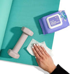 ASUTRA Yoga Mat Cleaning Wipes (Lovely Lavender), 3 Pouches (30 Wipes Each) - No Slippery Residue, Deep-Cleansing for Fitness Gear & Gym Equipment