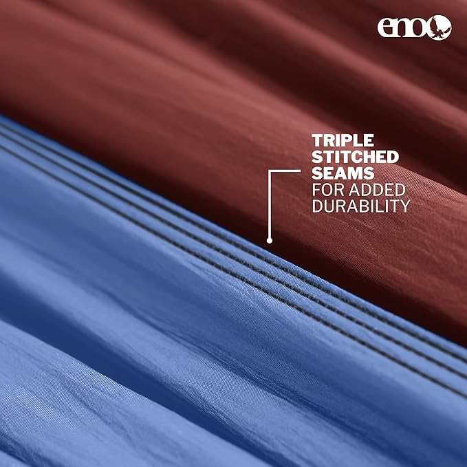 ENO DoubleNest Hammock - Lightweight, Portable, 1 to 2 Person Hammock - for Camping, Hiking, Backpacking, Travel, a Festival, or The Beach - Seaglass/Merlot/Denim