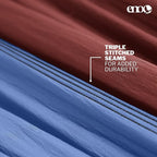 ENO DoubleNest Hammock - Lightweight, Portable, 1 to 2 Person Hammock - for Camping, Hiking, Backpacking, Travel, a Festival, or The Beach - Seaglass/Merlot/Denim