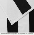 COTTON CRAFT Hooded Beach Towel – Oversized 35 x 70 Towel with Hood for Adults - 100% Cotton Velour Dobby Terry Towel - 450 GSM Pool Bath Wrap - Soft Absorbent Quick Dry – Cabana Stripe Black