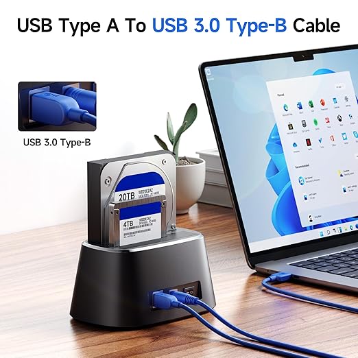 Cable Matters 5Gbps USB 3.0 Cable - 6ft, USB A to B Cable, USB3 Cord with Type-B 3.0 Connector for Hard Drive Enclosure/Built-in Hub and More, Blue