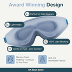 MyHalos® Sleep Mask - Eye Masks for Sleep - 100% Blackout Sleeping Mask for Women, Men & Side Sleepers - 3D Sleeping Eye Mask for Zero Pressure - Award Winning Design, Eyelash Friendly & Breathable