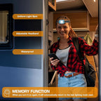 EverBrite 600 Lumen Headlamp, Rechargeable Headlight with 4 Modes, Super Bright Head Lamp with Spotlight & Floodlight, Motion Sensor, Memory Function for Camping, Hiking-Blue