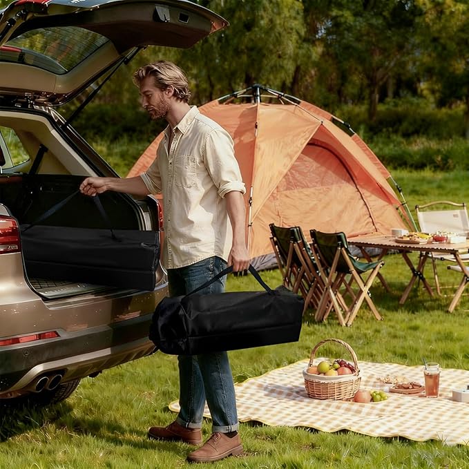 Camping Table Portable, Folding Roll-Up Picnic Table with Carry Bag & Detachable Storage Pockets, Lightweight Outdoor Table for Camping, Beach, Backyard, Party, BBQ, Patio