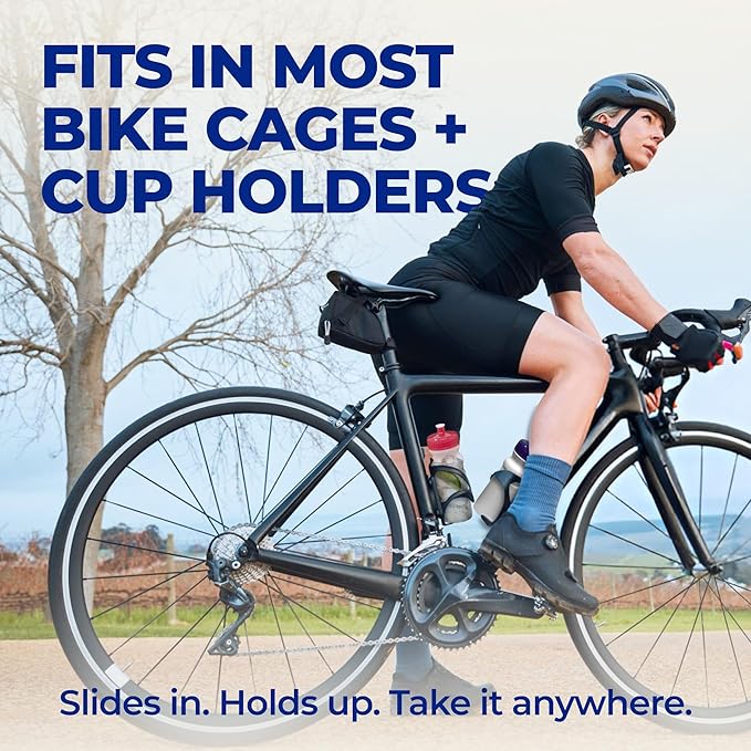 Rolling Sands USA Made 20 Ounce Sports Water Bottles - 24-Pack Bulk BPA-Free Blank Sports Bottles for Teams & Classrooms - White Bottle/Blue Lid, No Smell No Taste