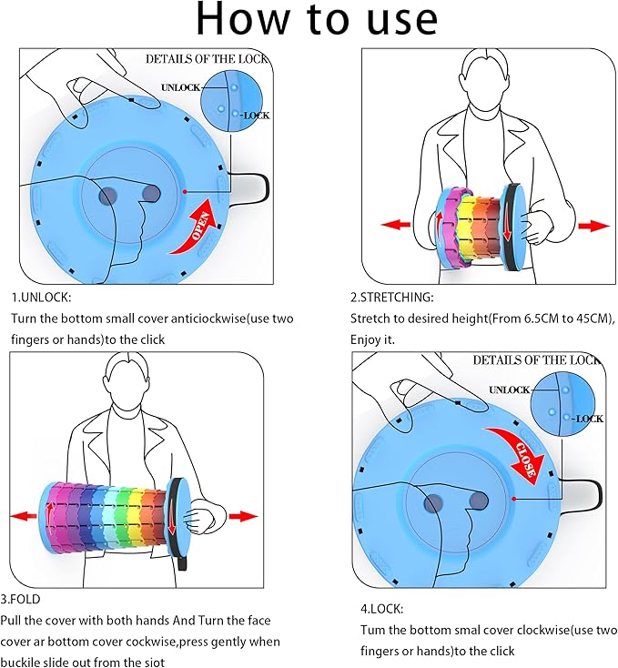 ALEVMOOM Portable Telescoping Collapsible Stool with Cushion & Bag, Retractable Folding Stool for Adults, Lightweight But Sturdy Capacity 440 lbs for Camping Fishing Hiking BBQ