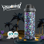 24 oz Halloween Insulated Water Bottle: Meoky Stainless Steel Water Bottle with 2-in-1 Straw and Spout Lid - Leak Proof, Fits in Car Cup Holder, Halloween Gifts for Women Men, Ghost Bloom