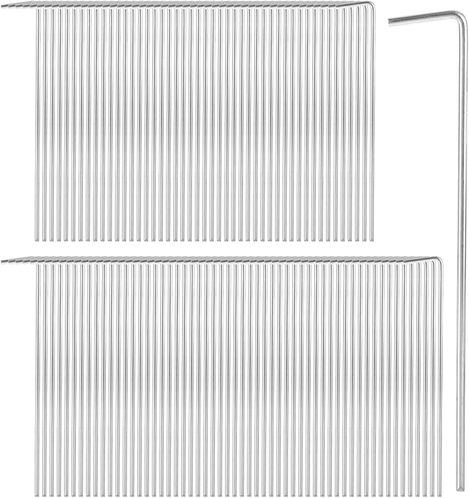 MIVIDE 100 Pack 8.26 inch Tent Stakes, Galvanized Steel Metal Tent Stakes Pegs, Garden Stakes Edging Fence Hooks Pegs for Camping, Shelters, Tarp, Canopies, Christmas Decoration Stakes