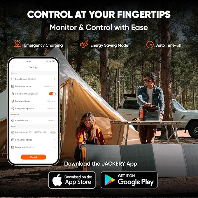 Jackery Solar Generator 1000 v2 with 200W Solar Panel,1070Wh Portable Power Station LiFePO4 Battery,1500W AC/100W USB-C Output, 1Hr Fast Charge for Outdoor,Off-Grid Living,RV,Emergency