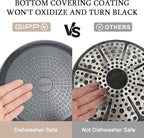 GiPP Ceramic Non Stick Frying Pans Set Removable Handle, Dishwasher & Oven Safe Nonstick Skillets with Detachable Handle, Healthy Cooking Compatible with All Stovetops, PFOA Free, RV Cookware set