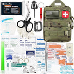 200 Pieces First Aid Kit IFAK Survival Kit Molle System Compatible Pouch, Emergency Kit Gift for Men, Dad, Husband, for Outdoor, Camping, Hunting, Hiking, Home, Earthquake, Disasters