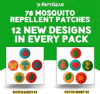 RiptGear Mosquito Patches - 78 Pack of Bug Stickers for Kids and Adults, Natural Citronella Patch Sticks to Any Surface - DEET Free Mosquito Stickers