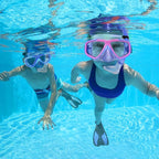 Youth Snorkel Set for Ages 7-16, Snorkeling Gear for Kids with Panoramic View Mask Anti-Fog Anti-Leak Full Dry Top Snorkel Fins Travel Bag for Swimming Diving