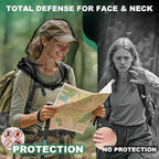 2 Pack Premium Mosquito Head Nets with Drawstring, Breathable Ultra Large Bug Net for Head, Mosquito Net Hat for Men and Women, Universal Fit for Hats, Essential for Outdoor Activities Black