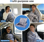 3 in 1 Travel Pillow Blanket Set with Removable Flannel Blanket Throw,Hand Warmer Pockets,Pillow (Color6, 60in*79in)