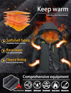 TACVASEN Men's Winter Ski Jacket Waterproof Snow Coats Snowboard Fleece Lining Jacket Warm Parka with Hooded