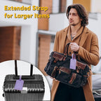 Travelambo 20 Pack Luggage Tags for Suitcases Privacy Protection Bag Tags Faux Leather Travel Accessories Essential, Classic Purple