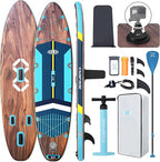ZLX 11'6" Extra Wide Inflatable Stand Up Paddle Board SUP, Stable Non-Slip Deck Pad, Unique Fin System and Premium iSUP Accessories - Portable Backpack & Upgraded Pump for Adults, All Skill Levels