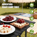 Camping Table Portable, Folding Roll-Up Picnic Table with Carry Bag & Detachable Storage Pockets, Lightweight Outdoor Table for Camping, Beach, Backyard, Party, BBQ, Patio