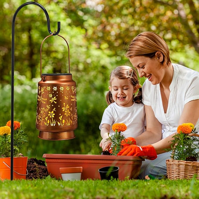 Solar Lanterns Outdoor Waterproof Garden Decor Mothers Day Gifts for Mom Women Birthday Gifts Ideas Metal Bird Decorative LED for Patio Pathway Landscape Walkway Terrace Balcony Lawn Yard (Dragonfly)