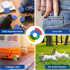 Tracker Tag for Android or iOS, Tracker Tags-4 Pack Smart Tag, Dual System Both iOS and Android Tracker Tags, Apple Find My or Google Find Hub App, Keys Finder Item Locator for Wallets (Blue)