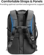 tomtoc Travel Backpack 40L, TSA Friendly Flight Approved Carry-on Luggage Hand Water-resistant Lightweight Business Rucksack, Durable Large Weekender Bag Daypack Fits 17.3 Inch Laptop, PFAS Free