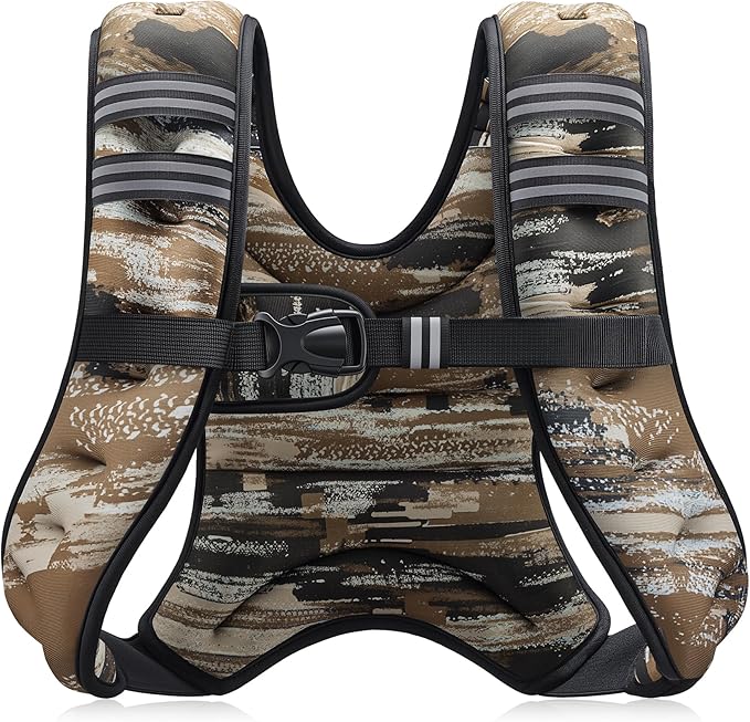 ZELUS Weighted Vest, 6lb/8lb/12lb/16lb/20lb/25lb/30lb Weight Vest with Reflective Stripe for Workout, Strength Training, Running, Fitness, Muscle Building, Weight Loss, Weightlifting